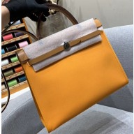 Hermes Herbag Zip 31 Bag in Original Quality Khaki/Turmeric Yellow