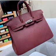 Hermes Birkin 25cm Bag in Original Togo Leather Burgundy