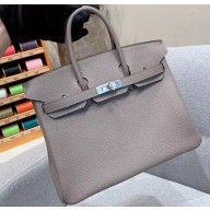 Hermes Birkin 25cm Bag in Original Togo Leather Light Gray