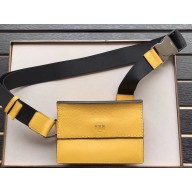 Fendi Roma Leather Messenger Bag Yellow 2019