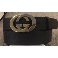 Gucci Width 4cm Leather Belt Coffee with Gold/Silver Interlocking G Buckle