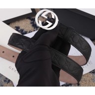 Gucci Width 2.5cm Signature Leather Belt Black with Interlocking G Buckle