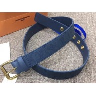 Louis Vuitton Width 3.5cm Monogram Denim Signature Belt Blue 2019