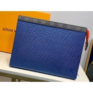 Louis Vuitton Pochette Voyage MM Bag Epi Leather M62912 Blue