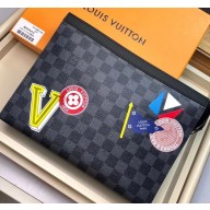 Louis Vuitton Pochette Voyage MM Bag Damier Graphite Canvas League N64442