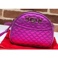 Gucci Laminated Leather Mini Shoulder Bag 534951 Purple 2019
