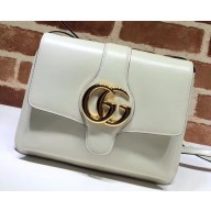 Gucci Leather Arli Medium Shoulder Bag 550126 White 2019