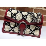 Gucci Dionysus GG Tweed Small Shoulder Bag 400249 White/Black 2019