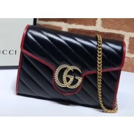 Gucci Diagonal GG Marmont Mini Shoulder Bag 573807/474575 Black 2019