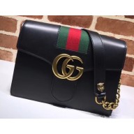 Gucci Web GG Marmont Leather Shoulder Bag 476468 Black