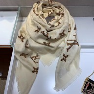 Louis Vuitton Monogram Giant Jungle Shawl Scarf 140x140cm M75883 Beige 2019