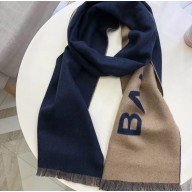 Balenciaga Logo Print Scarf 34x200cm Navy Blue 2019