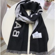 Balenciaga Logo Print Scarf 34x200cm Black 2019