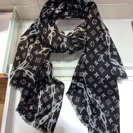 Louis Vuitton Chain Print Monogram Scarf 90x180cm Black 2019