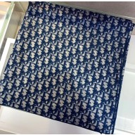Dior Oblique Cashmere Scarf 140x140cm Blue 2019