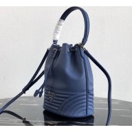 Prada Leather Bucket Bag 1BH038 Blue