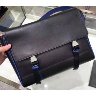 Prada Saffiano Leather Shoulder Bag 2VD018 Black/Blue 2019