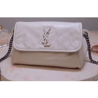Saint Laurent Niki Body Bag in Crinkled Vintage Leather 577124 Creamy
