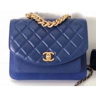 Chanel Chain Handle Flap Bag AS0785 Blue 2019