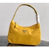 Prada Nylon Hobo Bag MV515 Yellow 2019