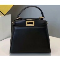 Fendi Leather Peekaboo Iconic XS Mini Bag Black