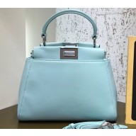 Fendi Leather Peekaboo Iconic Mini Bag Pale Blue