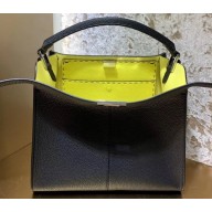Fendi Roman Leather Peekaboo X-Lite Medium Bag Black