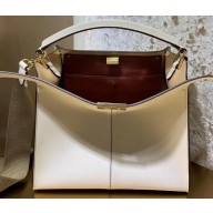 Fendi Leather Peekaboo X-Lite Medium Bag White