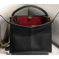 Fendi Leather Peekaboo X-Lite Medium Bag Black