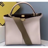 Fendi Leather Peekaboo X-Lite Medium Bag Pale Pink/FF Logo