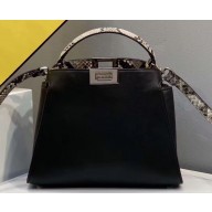 Fendi Leather Peekaboo Iconic Essentially Medium Bag Black/Python