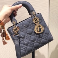 Lady Dior Small Bag in Cannage Patent Gray