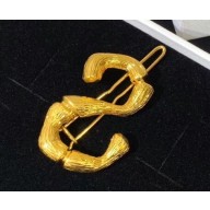 Celine Alphabet S Brass Twig-Shaped Hair Accessory
