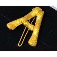 Celine Alphabet A Brass Twig-Shaped Hair Accessory