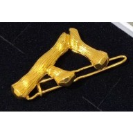 Celine Alphabet F Brass Twig-Shaped Hair Accessory
