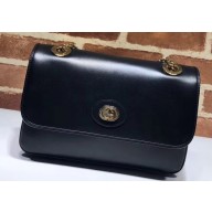 Gucci Interlocking G Small Leather Shoulder Bag 576421 Black 2019