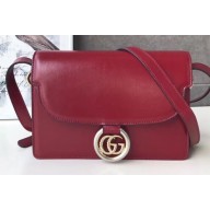 Gucci Framed Torchon Double G Small Leather Shoulder Bag 589474 Red 2019