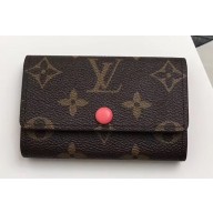 Louis Vuitton 6 Key Holder Monogram Canvas Peach