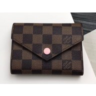 Louis Vuitton Victorine Wallet Damier Ebene Canvas N61700 Rose Ballerine
