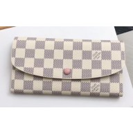 Louis Vuitton Emilie Wallet Damier Azur Canvas N41625 Rose Ballerine