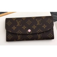 Louis Vuitton Emilie Wallet Monogram Canvas M61289 Rose Ballerine