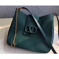 Valentino Grainy Calfskin VSLING Hobo Small Bag 0802 Green 2019