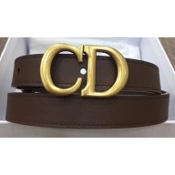 Dior Width 2cm Calfskin Saddle Belt Coffee with CD Buckle