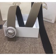 Versace Width 4cm Round Medusa Belt Gray