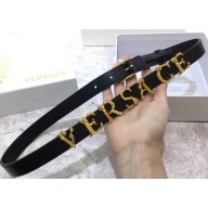 Versace Width 2cm Leather Belt with Barocco Logo