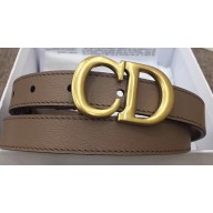 Dior Width 2cm Calfskin Saddle Belt Camel with CD Buckle