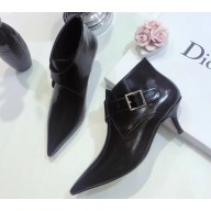 Dior Heel 4.5cm Swing Ankle Boots Black with Buckle 2019