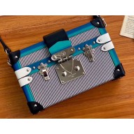 Louis Vuitton Petite Malle Bag M53847 Black Stripes/Blue 2019