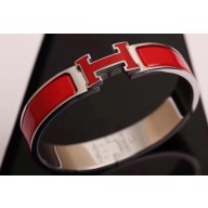 Hermes Clic H Narrow Bracelet Red/White Gold