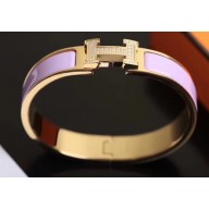Hermes Crystal Clic H Narrow Bracelet Yellow Gold H05